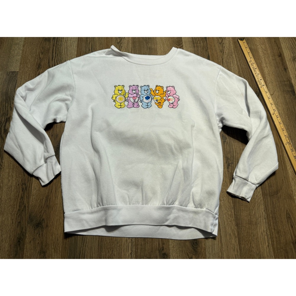 Care Bears Shirts Girls Size XL White Pullover Embroidered Graphic Sweatshirt